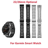 Titanium Easy Watch Band 22mm 26mm For Garmin Fenix 6 6X 5 5X 3 Metal Strap