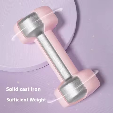 Women's 1/2kg Cast Iron Matte Free Weights Colorful Plastic Coated Jumping Exercise Yoga Fitness Dum