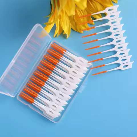 40 Pcs/Box Silicone Interdental Brush Super Soft Dental Cleaning Brushes Teeth Cleaner Dental Floss 