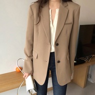 korean women loose retro long sleeve blazer