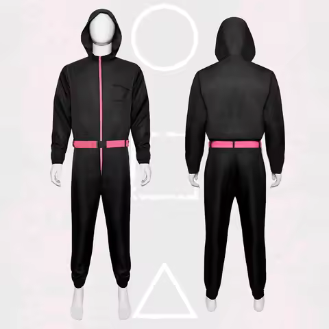 Black Calamari Cosplay Costume Korea Juego Del Calarmar 123 TV Game Jumpsuit Party Tracksuit Outfit 