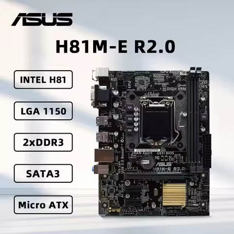 ASRock H81M-E Motherboard LGA 1150 Support i7-4790K i7-4770K i5-4690K i5-4670K i3-4130 CPU 2xDDR3 16