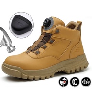 Rotating Buttons Men Safety Boots Autumn Winter Steel Toe Work Boots Indestructible Protective Safet