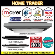 MAYER ✦ SEMI INTEGRATED HOOD WITH OIL TRAY ✦ SLIMLINE COOKER HOOD ✦ MMSI903OT ✦ SILVER ✦ BLACK ✦ GUN