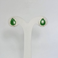 ChrisTong Jewellery   ( B Type ) Jade Diamond Earring Stud ( JDEr 435 )