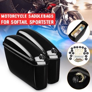 1Pair Motorcycle Saddlebags Trunk Side Luggage Storage Hard Box Tool Pouch for Harley Softail Sportster