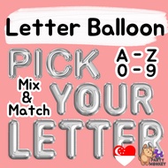 [SG Instock] Silver Letter Balloon Alphabet Balloons Number Balloon Party Decoration Wedding Proposa