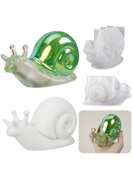 1入組3d動物環氧樹脂模具矽膠蝸牛模具,有不同大小可選,適用於情人節禮物、桌面裝飾、家居擺設