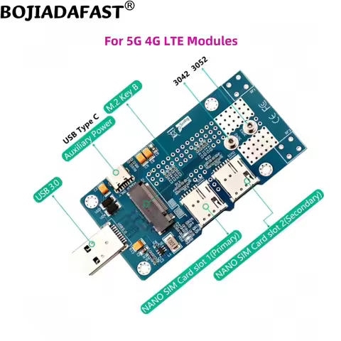USB 3.0 Type-A Connector To M.2 B-Key Wireless Adapter Dual NANO SIM Card Slot For 5G 4G LTE Module 