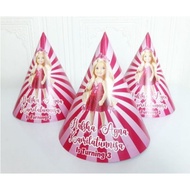 Barbie Cone Hat/barbie Birthday Hat/barbie custom Birthday Hat/barbie Birthday Hat