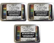 Tim Holtz Distress Watercolor Pencils Set 1, 2 and 3-36 Woodless Watercolor Pencils
