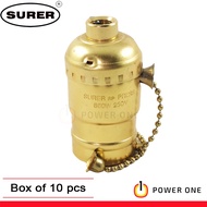 Surer 643 Pull Chain Light Socket Metal Shell, E27 (2A) (Box of 10pcs) (600 Series)