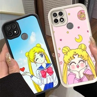 G-62 Sailor Moon Casing for Realme C25 C25Y C25S Narzo 20 30A C12 C15 C21 C21Y Black and white