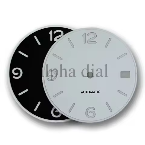 28.5mm No logo Cartoon Arabic Double-Deck Green Lume Watch Dial Suitable For Seiko NH35/36/4R Automa