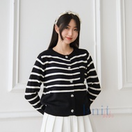 KNITBEBE - YUJIN Striped Knit Cardigan Sweater Top