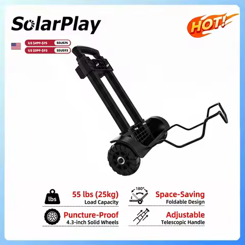 SolarPlay Q2501 2160Wh LiFePO4 Solar Generator, 2400W Portable Power Station with Trolley Mobile Bac