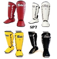 Fairtex shin guards SP7 Black,Blue,Red,Yellow Training MMA K1 สนับแข้งแฟร์เเท็กซ์ SP7 ป้องกันหน้าแข้ง สำหรับการซ้อมมวย ของแท้โรงงาน