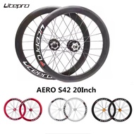 Litepro Folding Bike 20 Inch Wheel Rims AERO S42 406 V Disc Brake 451 Rims 8/9/10/11 Speed Wheelset 