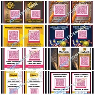 Size A6, A5 & A4, 2 SIDE QR CODE + FRAME STAND + LAMINATE TEBAL + QR DEPAN BELAKANG 2 SIDE