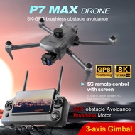 Professional P7 MAX 360° Obstacle Avoidance Drone GPS Return 8K Dual Camera FPV 3-Axis Gimbal With T
