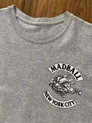 Madball Nyhc Biker Mc T Shirt New York City Hardcore Size Large Agnostic Front