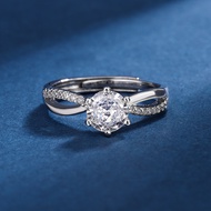 [Giao hàng miễn phí hộp trang sức nhanh] tình yêu kim cương kim cương đan xen dây cho Nhẫn bện nữ sá