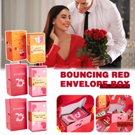 Bounce Box Valentine's Day Creative Surprise Bounce Gift Red Box Pop Money Birthday Envelope P2G5