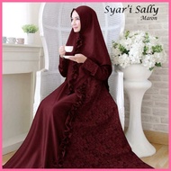 Gamis Syari Sally kombinasi Brokat / Gamis Maxi