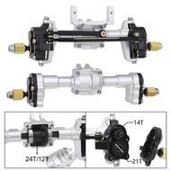 Aluminum Front Rear Portal Axle Complete Set+Brass Knuckle Cover For FMS FCX24 Power Wagon K5 FCX18 