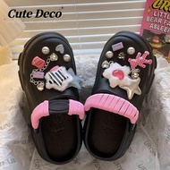 [Cute Decoration] Sweet Cool Y2K Plush Five-pointed Star Shoes Flower Hole Shoes Button Shoes Decora