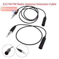 [lnthesprebaS] 1Pc FM Radio Antenna Extension Cable Cord Car Stereo CD Player Radio Conversion Line Fits For Car Antenna Accessory 100cm 50cm new
