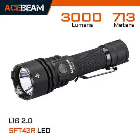 ACEBEAM L16 2.0 SFT42R Tactical Flashlight Long Range 713M 3000LM Dual Switch Flashlights Supports S