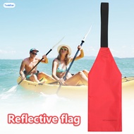 Kayak Safety Flag อุปกรณ์เสริมความปลอดภัยธงการเดินทางสำหรับ Kayak Red Warning Flag พร้อมสายรัดสำหรับ