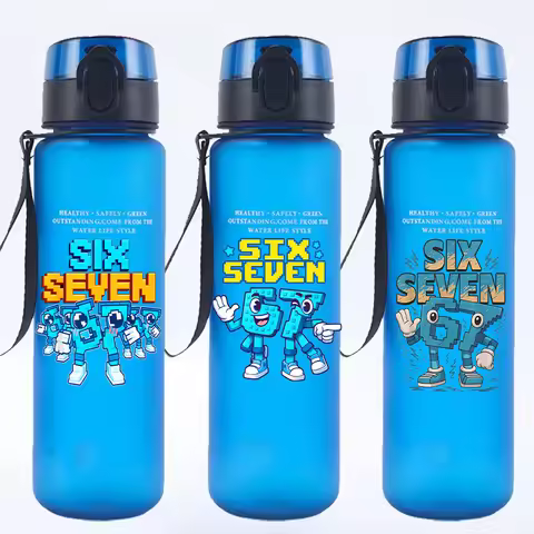 67 Six Seven Kids Water Bottles Steal A Brainrot Cartoon Printed Water Cup Boys Sports Water Bottles