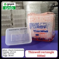 Thinwall Victor rectangle 500ml rectangular plastic container 500ml