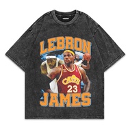 Lebron JAMES Oversized Washed Stone Wash T-shirt / LEBRON JAMES T-shirt