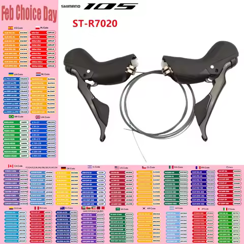 Shimano 105 ST-R7020 Dual Contral Levers Black Bike Shifter For Road Bike Left 2s/Right 11s /A Pair 
