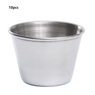 10pcs/Set Cup Saus Kecil 304 Stainless Dipping Bowl Kontainer Saus Tempat Saos Kecil 60ml Wadah Sauc