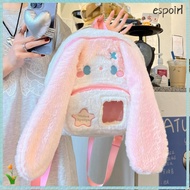 ESPOIR School Bags, Cartoon Soft Plush Shoulder Bag,  With Ears Japanese Style Ita Backpack Bag High