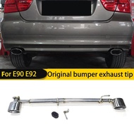 Car Accessories Oval Exhaust Tip For BMW E90 E92 320i 318i 325i Stainless Steel Car Exhaust Dual Exh