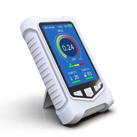Handheld ammonia detector 0-50PPM ammonia detection. It can measure temperature and humidity. Conven