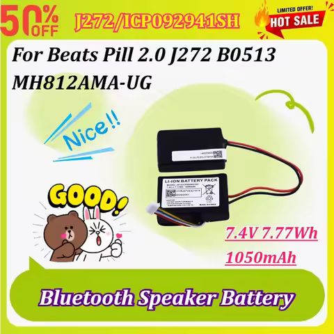 J272/ICP092941SH 7.4V 7.77Wh 1050mAh Bluetooth Speaker Battery for Beats Pill 2.0 J272 B0513 MH812AM