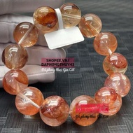 Red-orange aura quartz bracelet 12-16 mm vip
