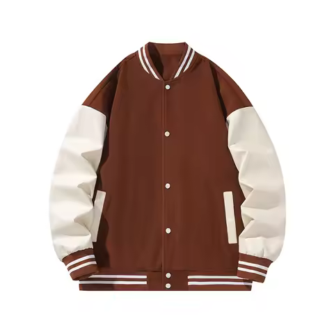 Men's Varsity Baseball College Bomber High Street Jacket Leather Sleeves Wool Coat Premium Varsity B