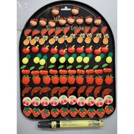 100pcs Mini Rubber fridge magnet. Mixed fruit strawberry. Animals design