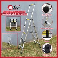 Alldays Tangga Lipat Teleskopik DOUBLE EXTRA / Telescopic Alumunium Ladder Bahan Kuat Praktis Simple