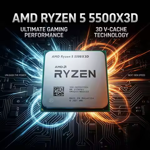 New AMD Ryzen 5 5500X3D R5 5500X3D CPU Processor 7NM L3=96M Socket AM4