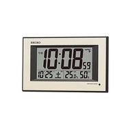 Seiko Clock Seiko Clock Watch Automatic Lighting Radio Digital Calendar Temperature Humidity Display Thin Yellow Pearl Visible Even at Night