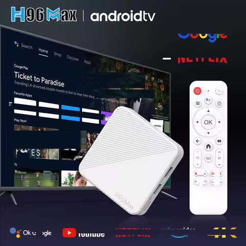 H96 MAX H313 Allwinne 2GB 8GB/16GB 100M LAN TV Box Android 14 Wifi6 BT 4K HD Gogle Voice Media Playe