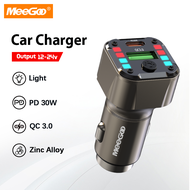 MeeGoo PD30W Car Charger 3.0 Fast Charging Metal Case Adaptor Charger Socket For Ip Realme Vivo Sams